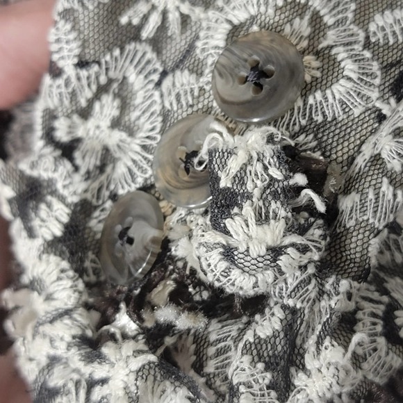 Jones New York Lace Mesh Bow 2 Hook Blazer Black/Cream 14P - Picture 7 of 12